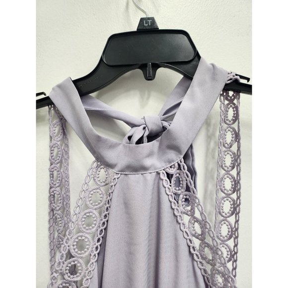 Lulus Womens Any Sway Shape or Form Mini Dress Size Medium Purple Lace Halter - Picture 5 of 10